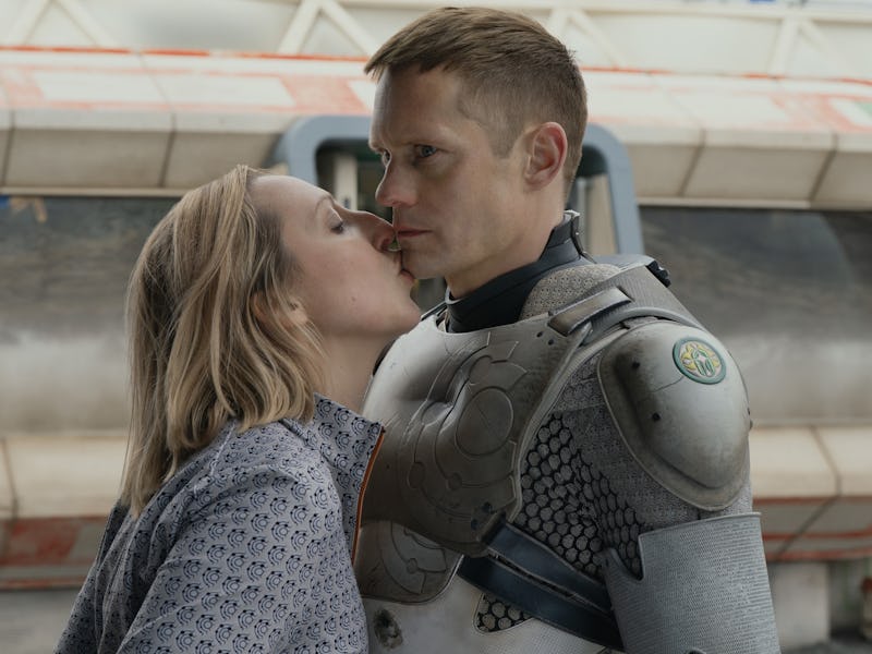 Anna Konkle as Leebeebee and Alexander Skarsgård as SecUnit in 'Murderbot.'
