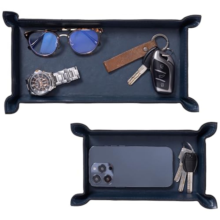 Navaris Faux Leather Valet Tray (2-Pack)