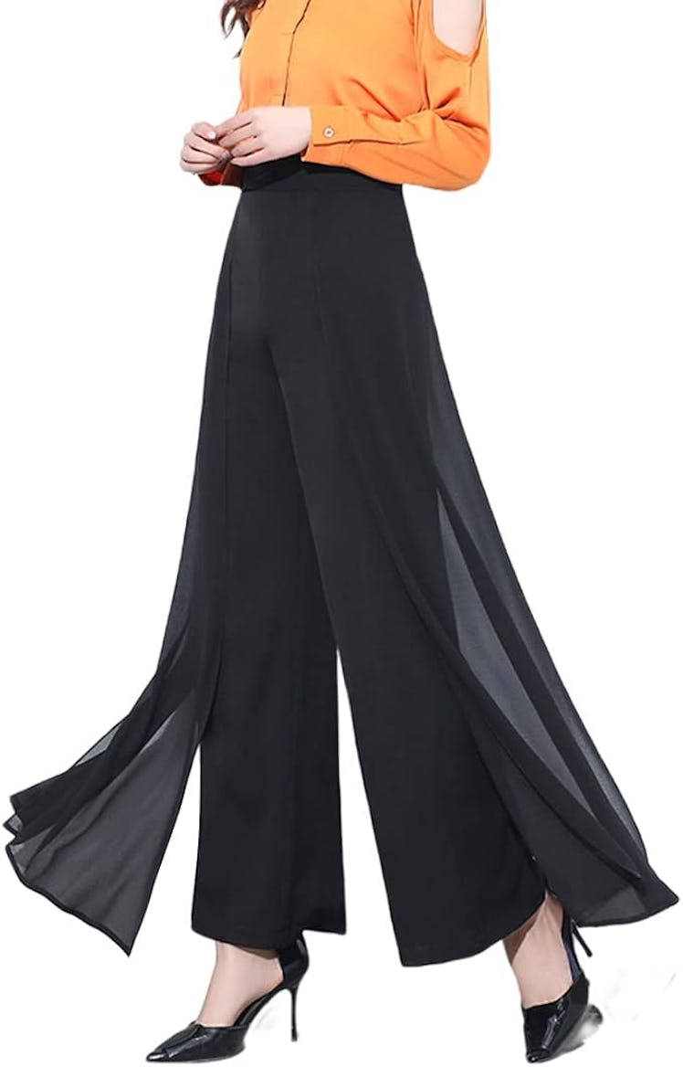 Double Plus Chiffon High Waist Palazzo Pants