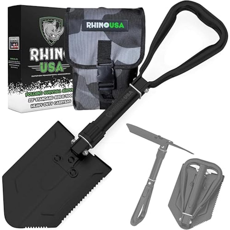 RHINO USA Folding Survival Shovel w/Pick