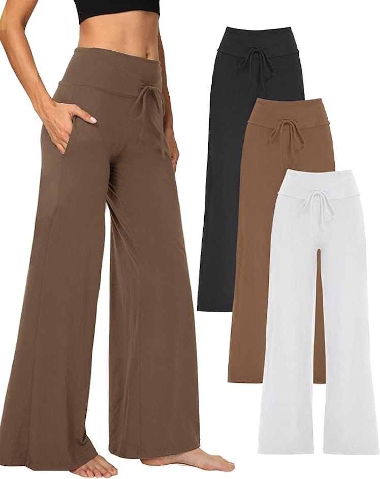 Showitty Wide Leg Yoga Pants (3-Pack) 