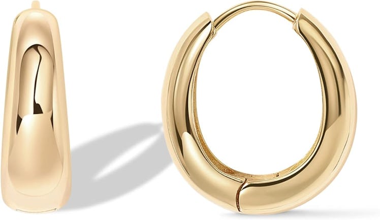 PAVOI 14K Gold Plated Chunky Hoop Earrings
