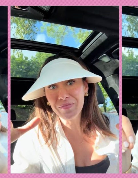 A woman in a car, wearing a wide-brimmed hat, expresses frustration in three frames with text overlays: "LOSING MY FREAKING MIND" and "LESS FOR ME."