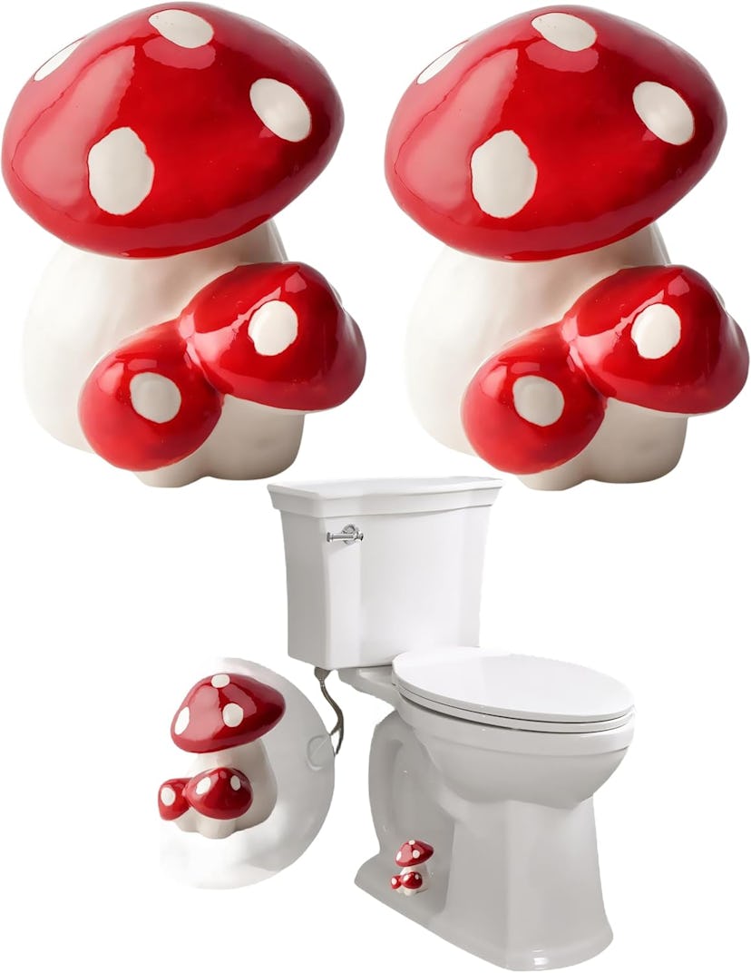 WANSHUNLMI Mushroom Toilet Floor Bolt Covers (2-Pack)