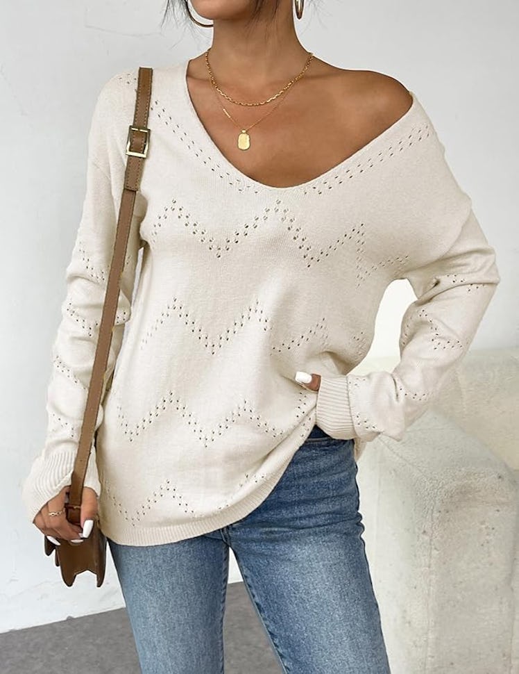 Zeagoo Off-Shoulder Knit Top
