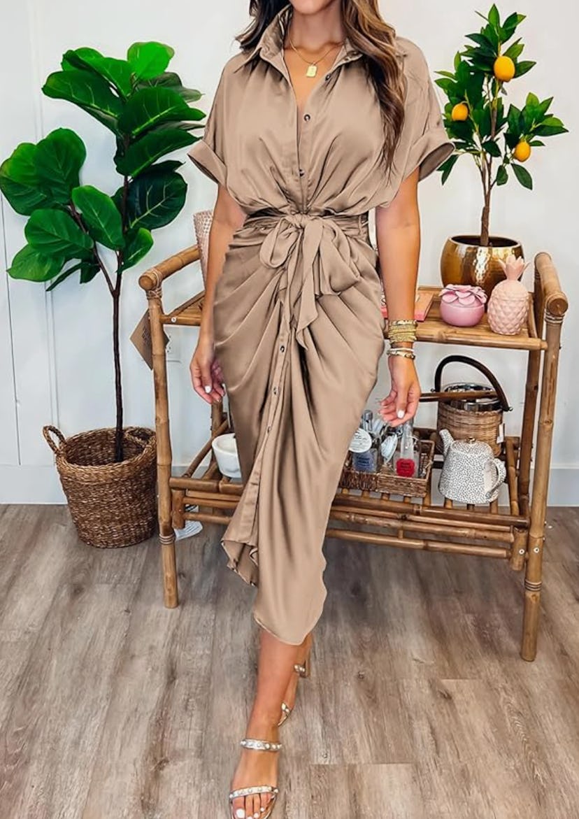 BTFBM Ruched Shirt Dress