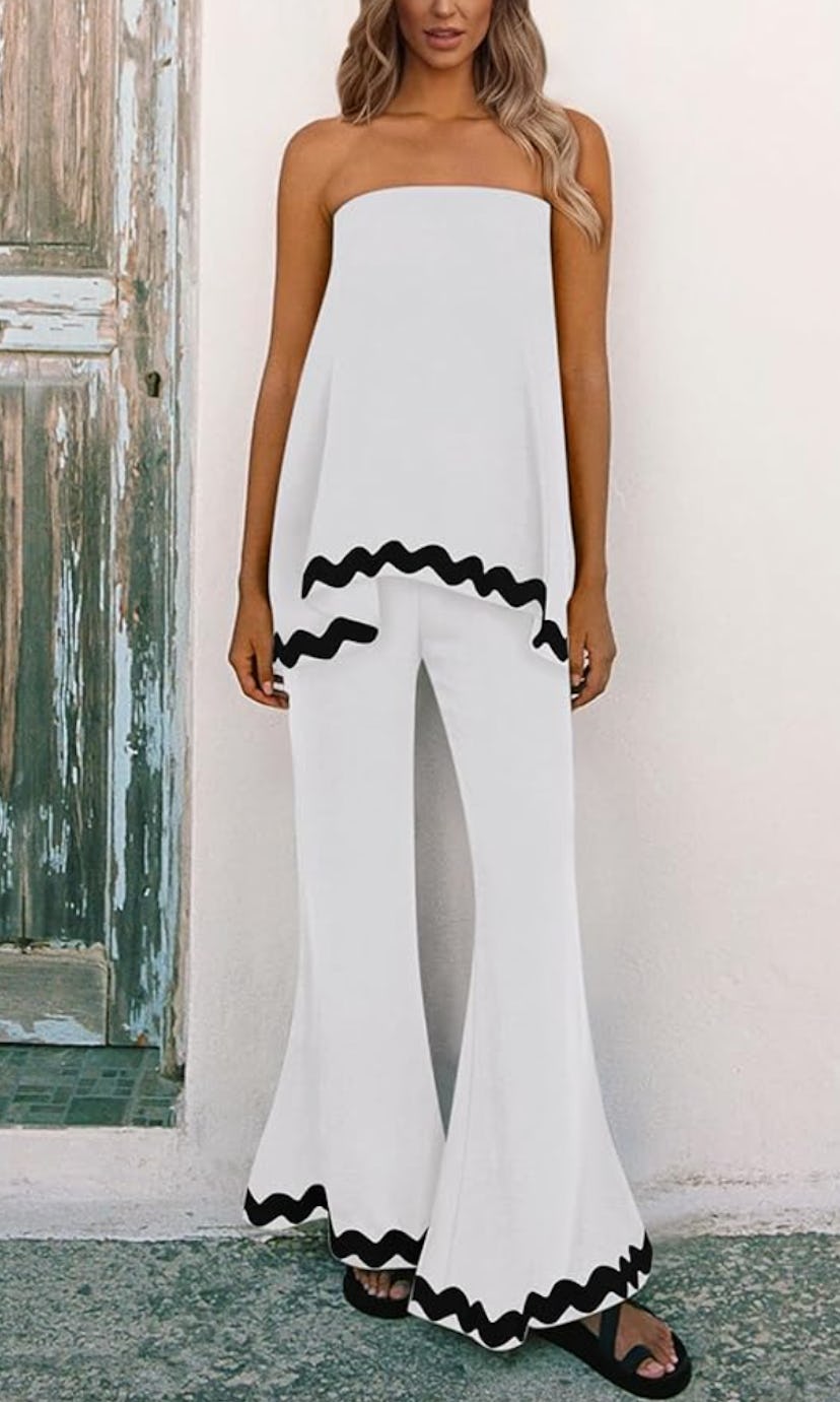 PRETTYGARDEN Tube Top Pants Set