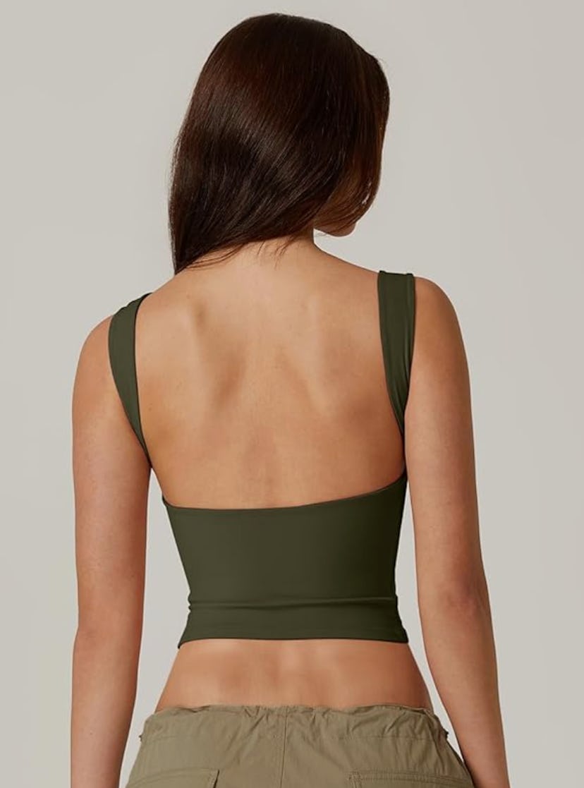 QINSEN Open Back Tank Top