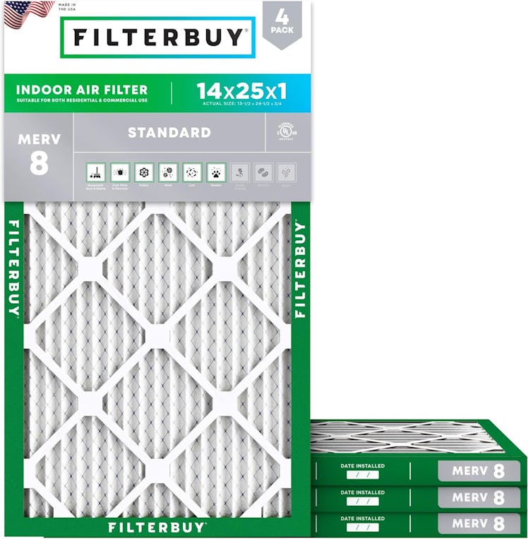 Filterbuy MERV 8 HVAC Air Filters (4-Pack)