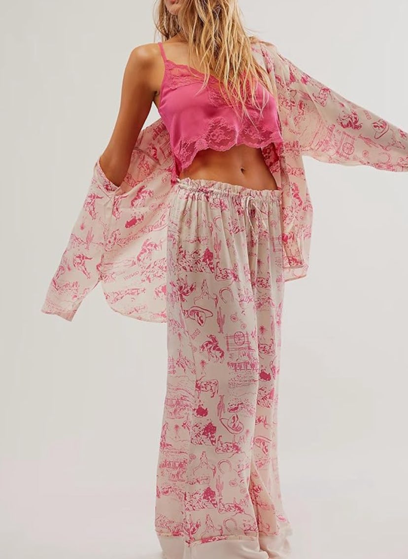 Fenghualzzniya Satin Pajama Set 