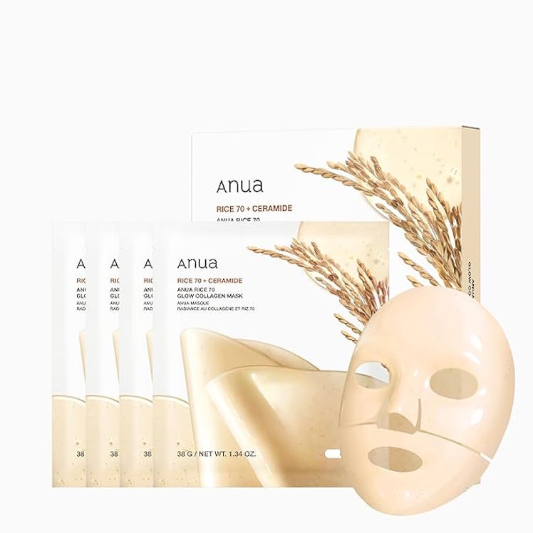 ANUA Rice 70 Glow Collagen Masks (4-Pack)