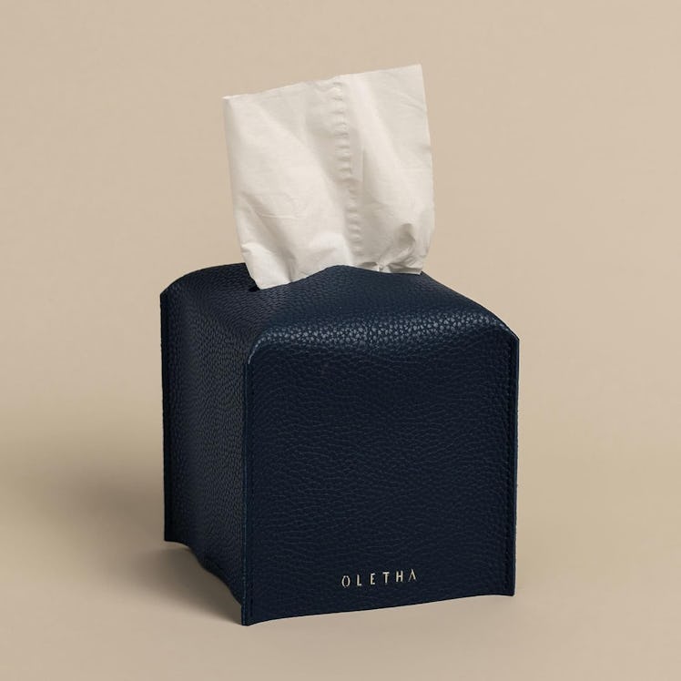 OLETHA Faux Leather Tissue Box Cover