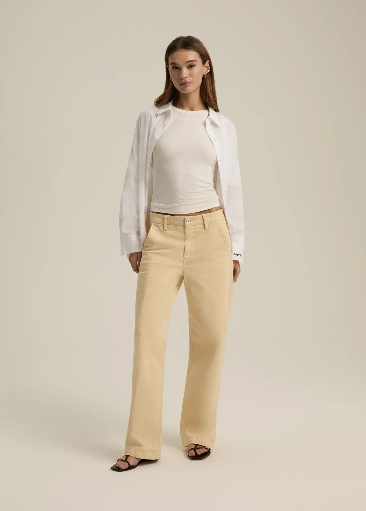 No.202515 Flared sweatpants (beige x orange) - 2025 June Collection main image 1