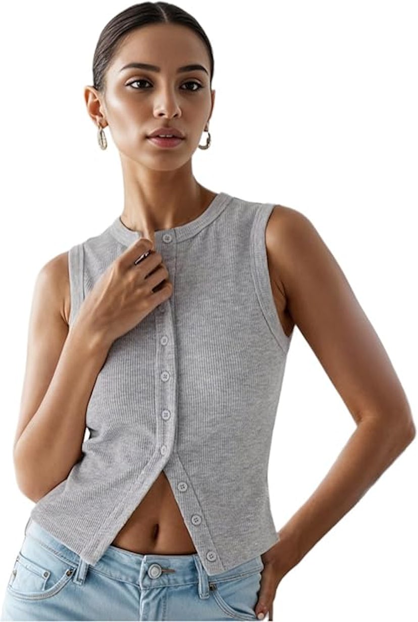 FIGKICKSEN Button Down Tank Top