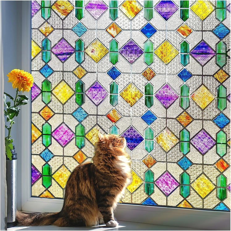 Coavas Stained Glass Window Film 
