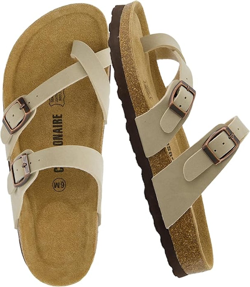 CUSHIONAIRE Luna Cork Footbed Sandals