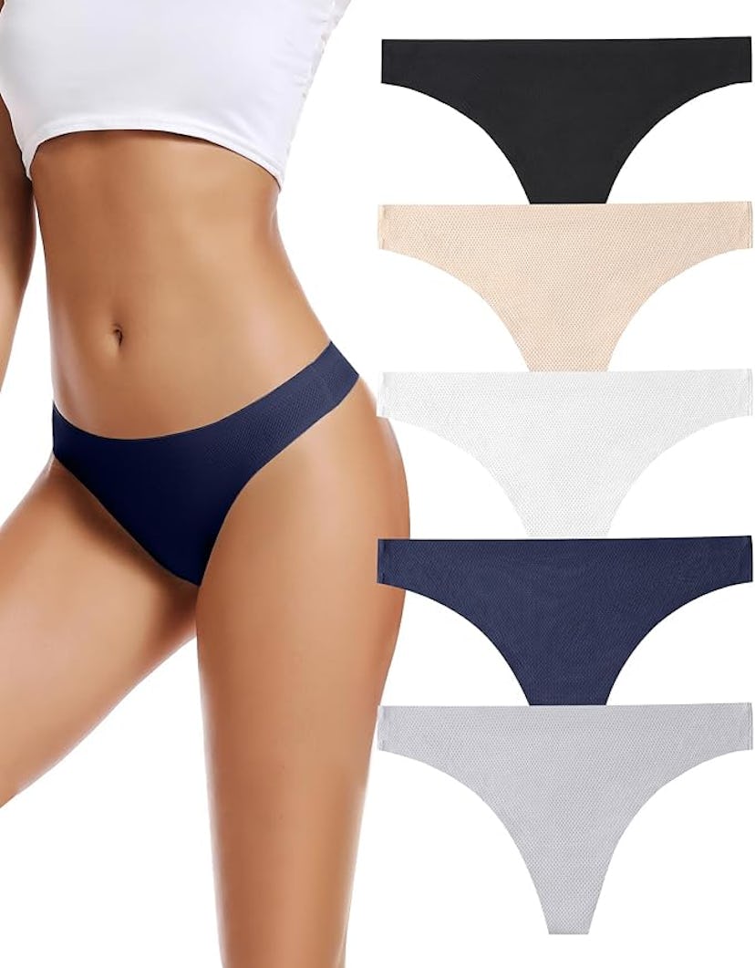 voenxe Seamless Thongs (5-Pack)