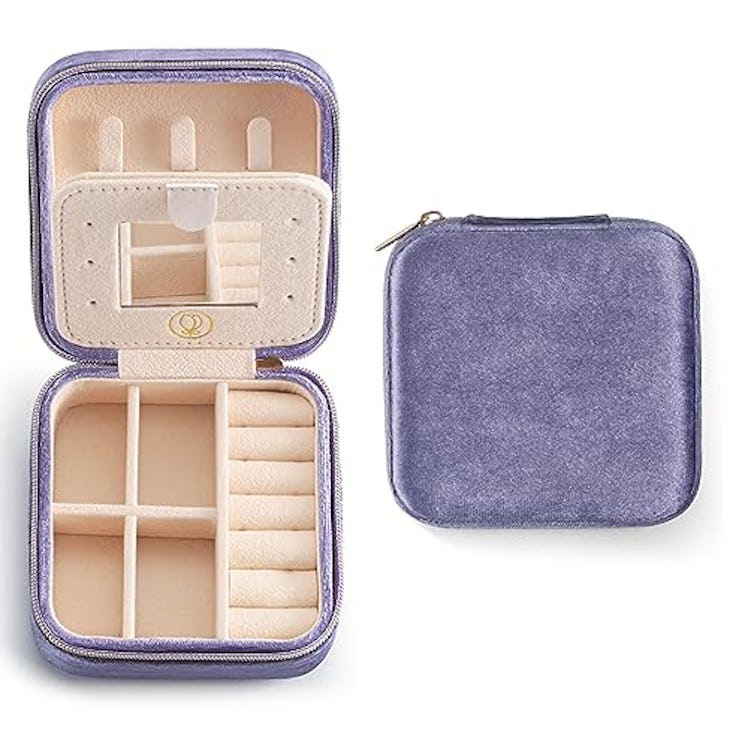 ZPROW Plush Velvet Travel Jewelry Case