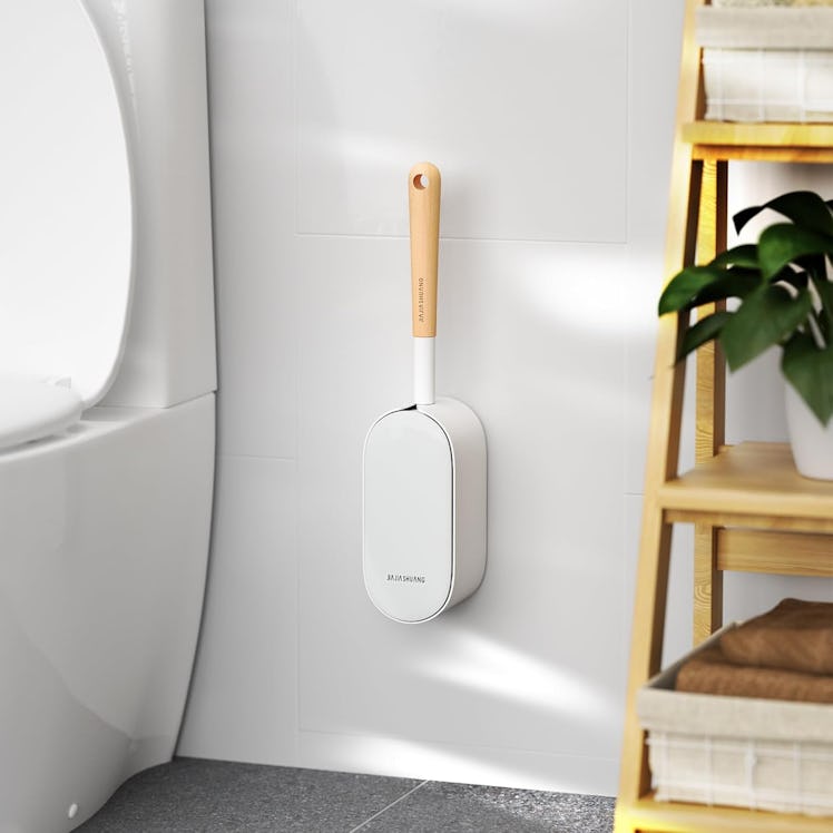 OSCIOSS Wooden Toilet Brush and Holder Set