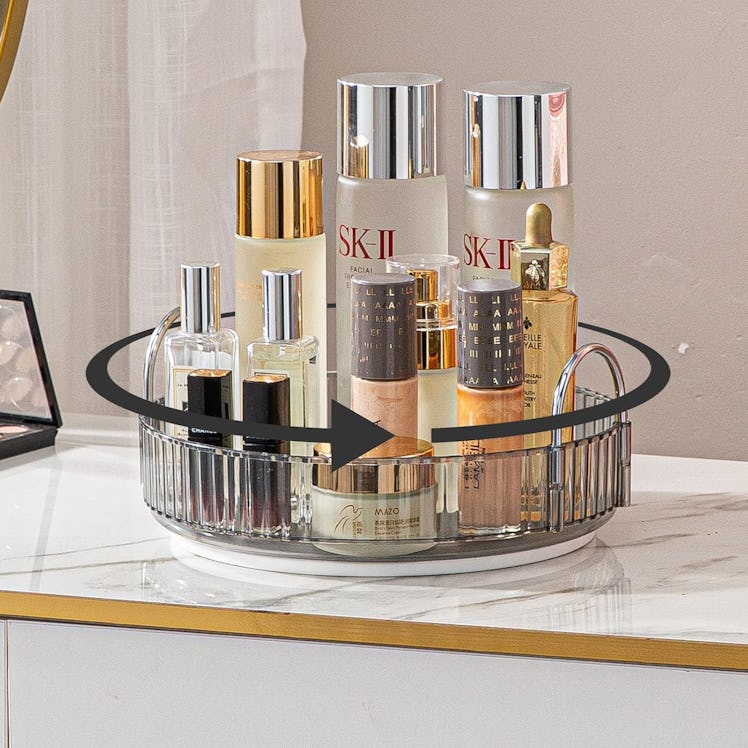 shuang qing Lazy Susan Rotating Makeup Organizer