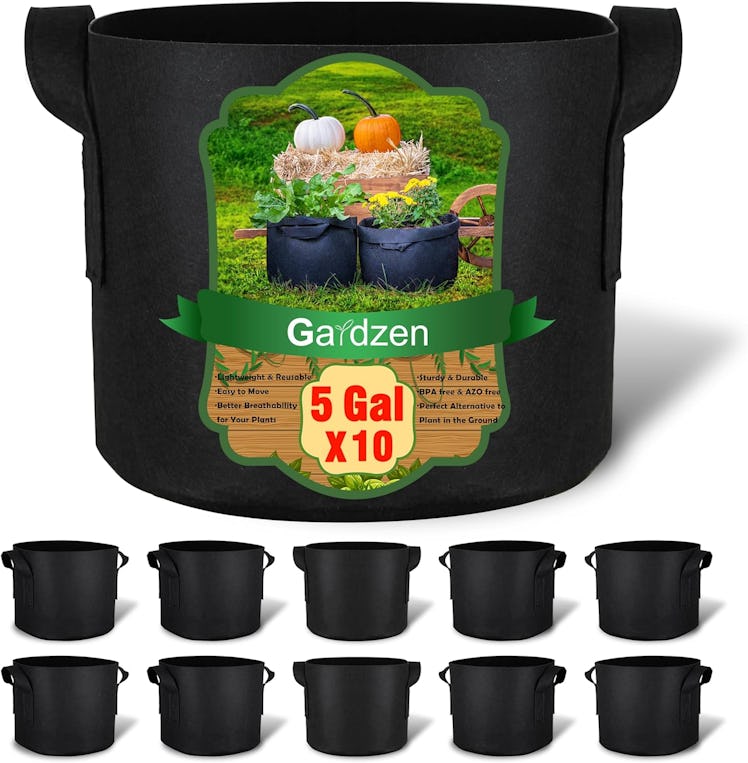 Gardzen 5 Gallon Grow Bags (10-Pack) 