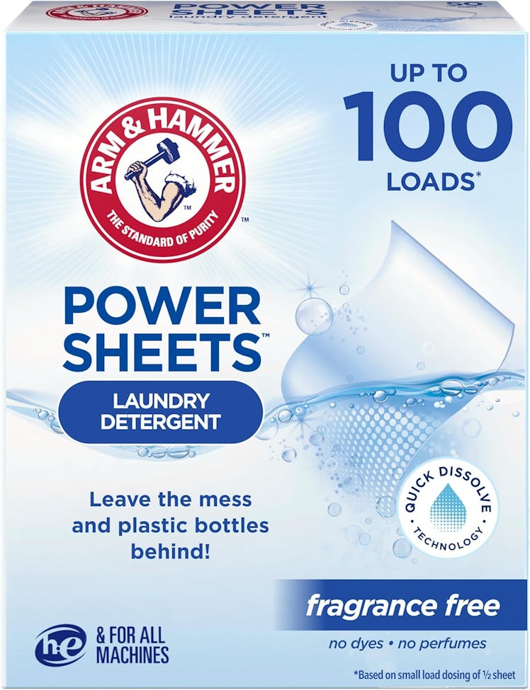 Arm & Hammer Power Sheets Fragrance-Free Laundry Detergent Sheets (50 Count)