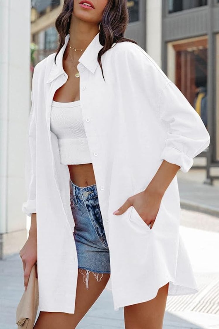FSHAOES Oversized Button Down Shirt