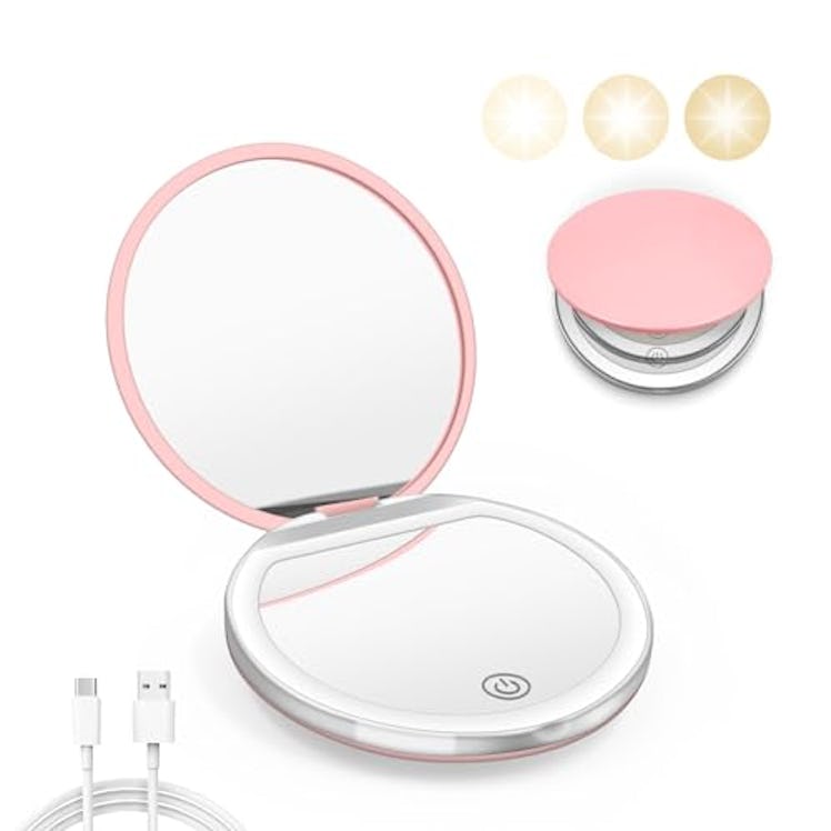 Kakuje Compact Pocket Mirror With LED Light