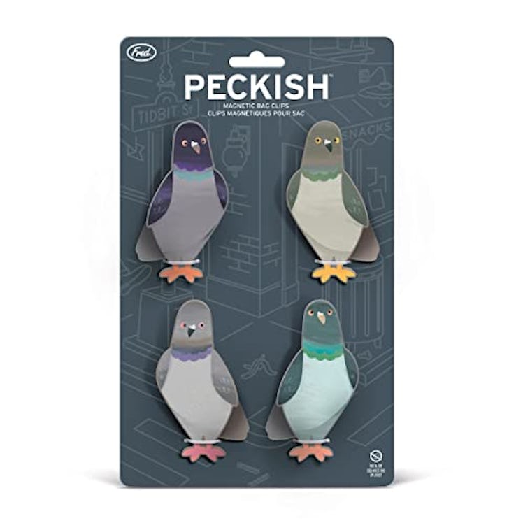 Genuine Fred PECKISH Pigeon Magnetic Bag Clips (Set of 4)