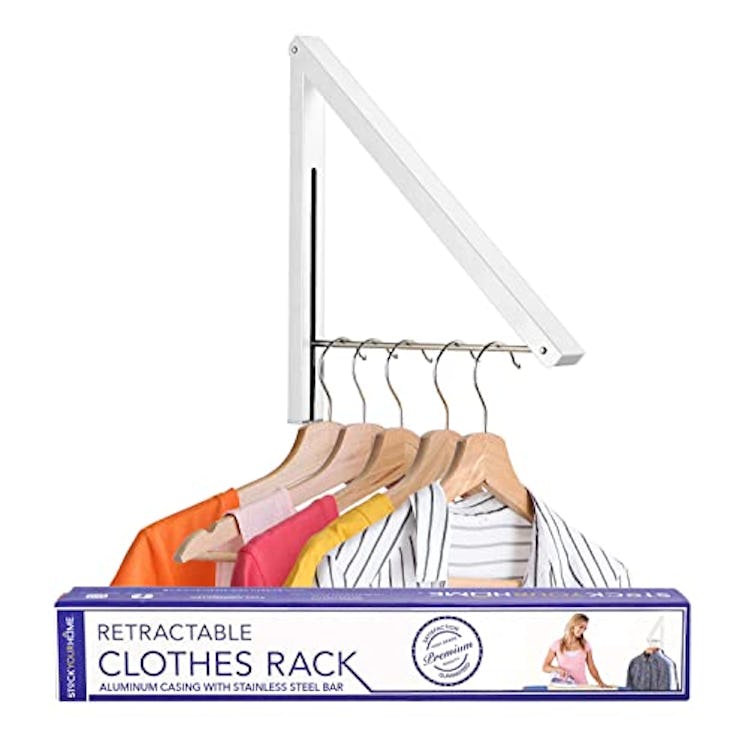 Stock Your Home Foldable Wall-Mounted Clothing Rack