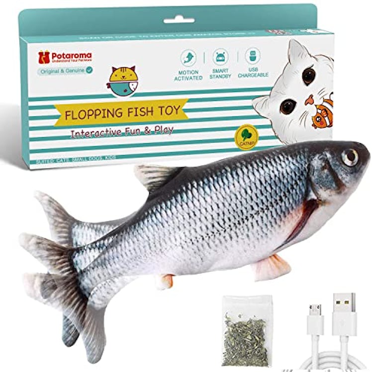 Potaroma Flopping Fish Toy With Catnip