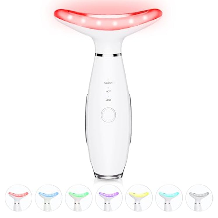 ELISHINE 7 Color Neck Face Massager - Facial Massager Tool for Skin Care at Home, Vibrating Face Mas...