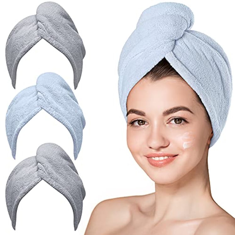 Hicober Microfiber Hair Towel (3-Pack)