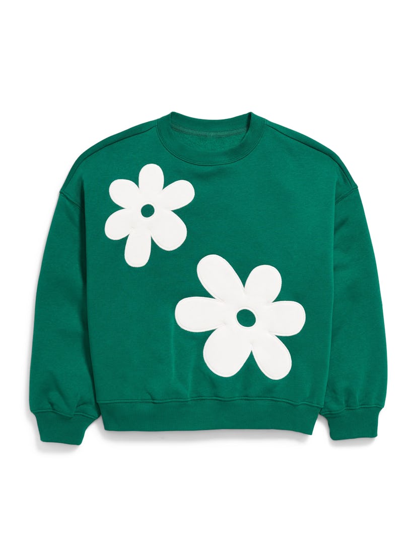 Oversized Graphic Tunic Sweatshirt for Girls