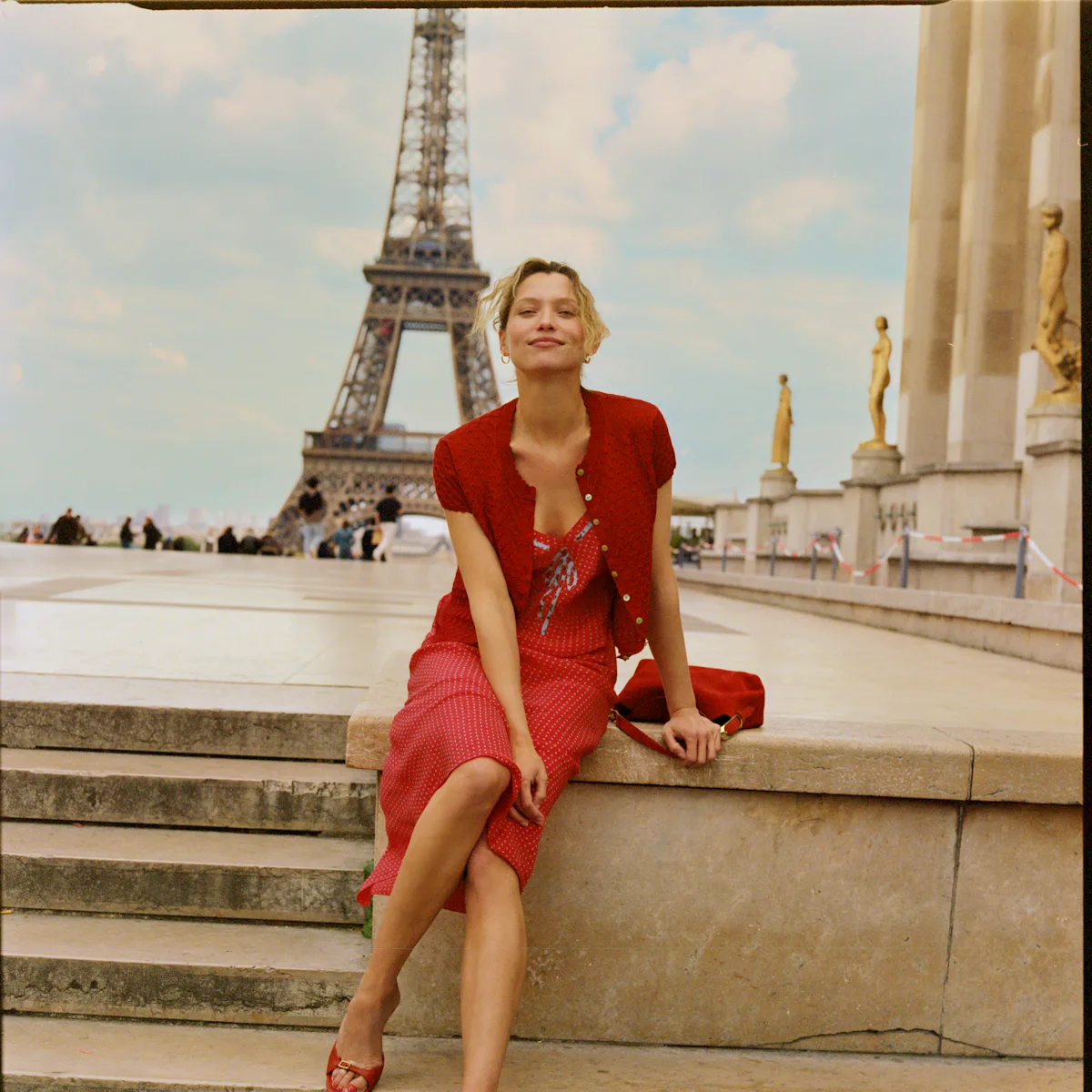 rouje red dress Red floral print long dress Roselena