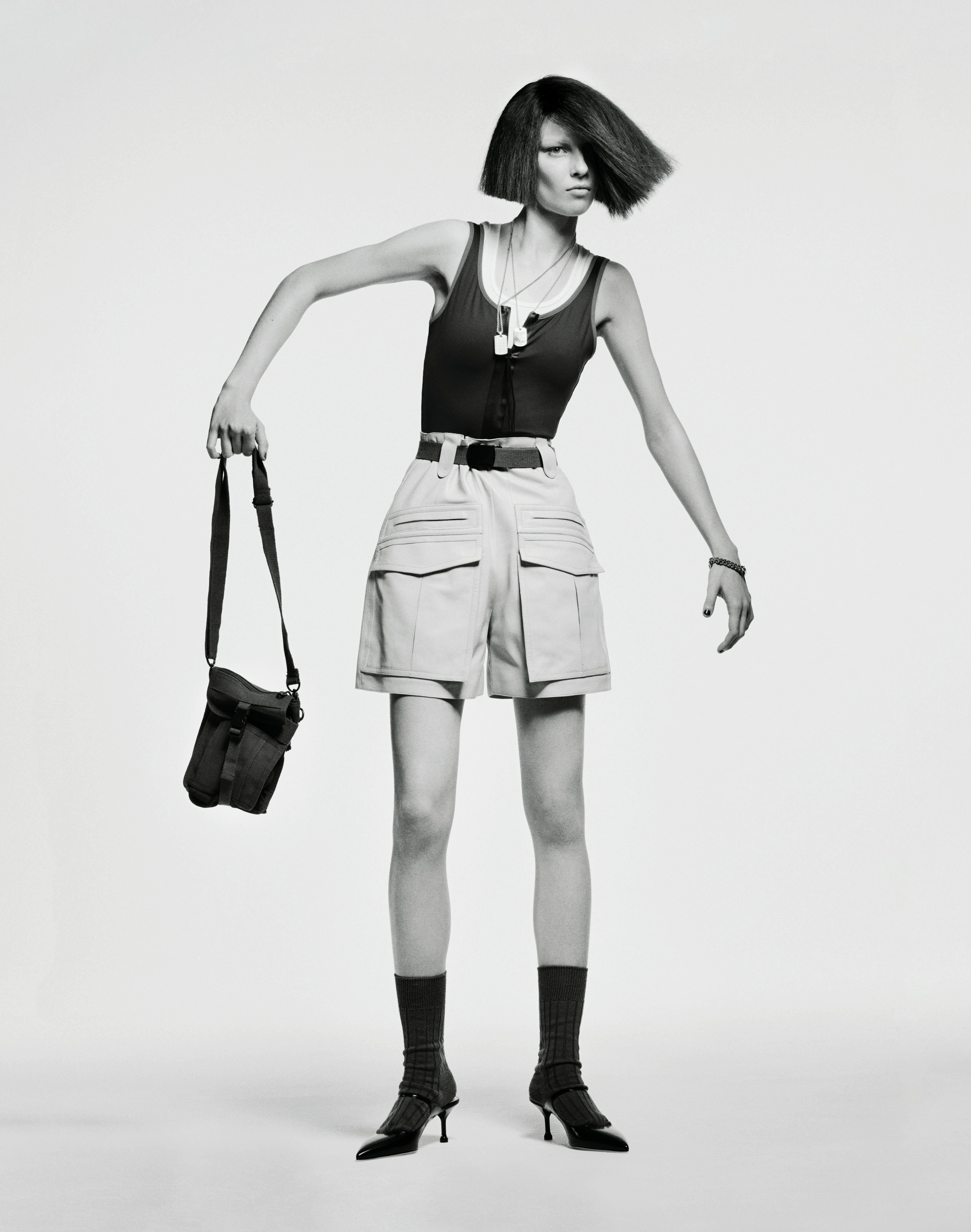 A model wearing cargo shorts