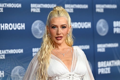 Christina Aguilera's gothic lip made a statement at the 'Burlesque' photocall in London.