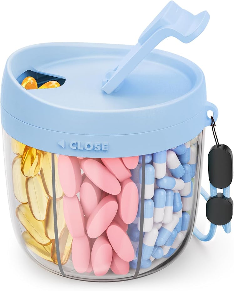 AMOOS Portable Pill Bottle Organizer