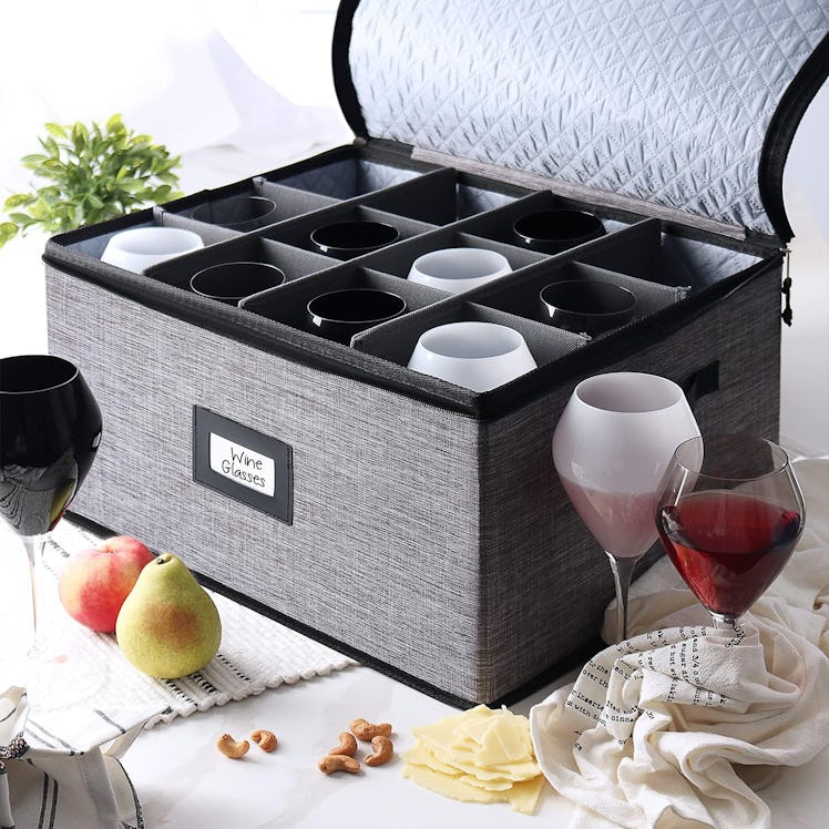 Hearth & Harbor Wine Glass Storage Box 