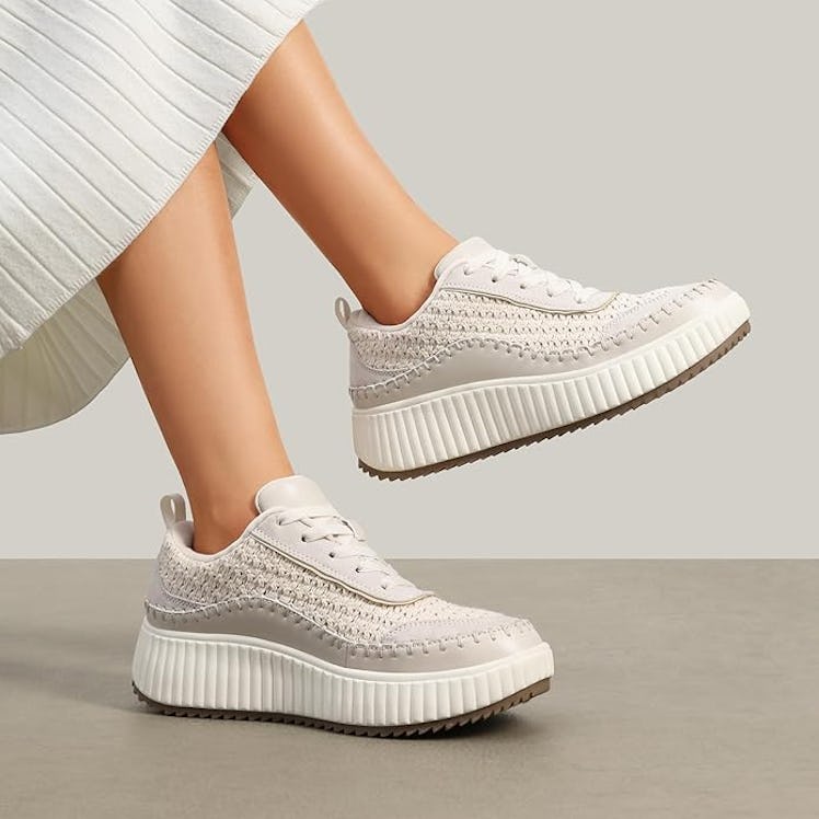 DREAM PAIRS Chunky City Tweed Sneakers 
