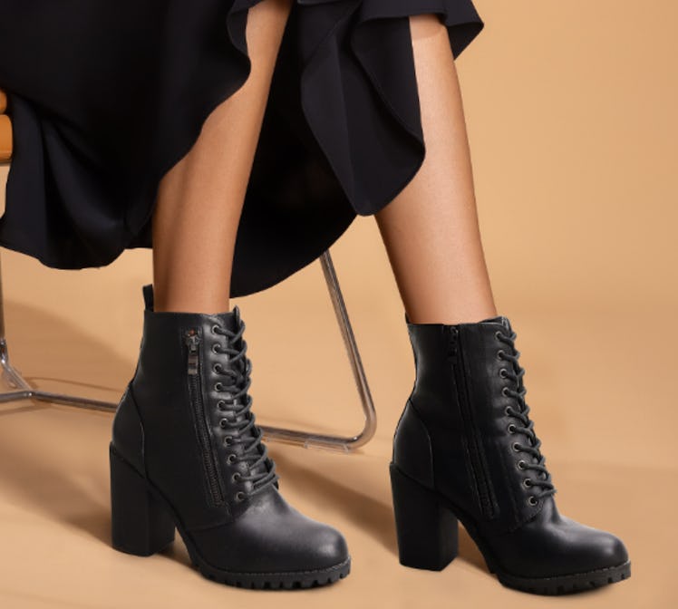 DREAM PAIRS Combat Heeled Ankle Boots