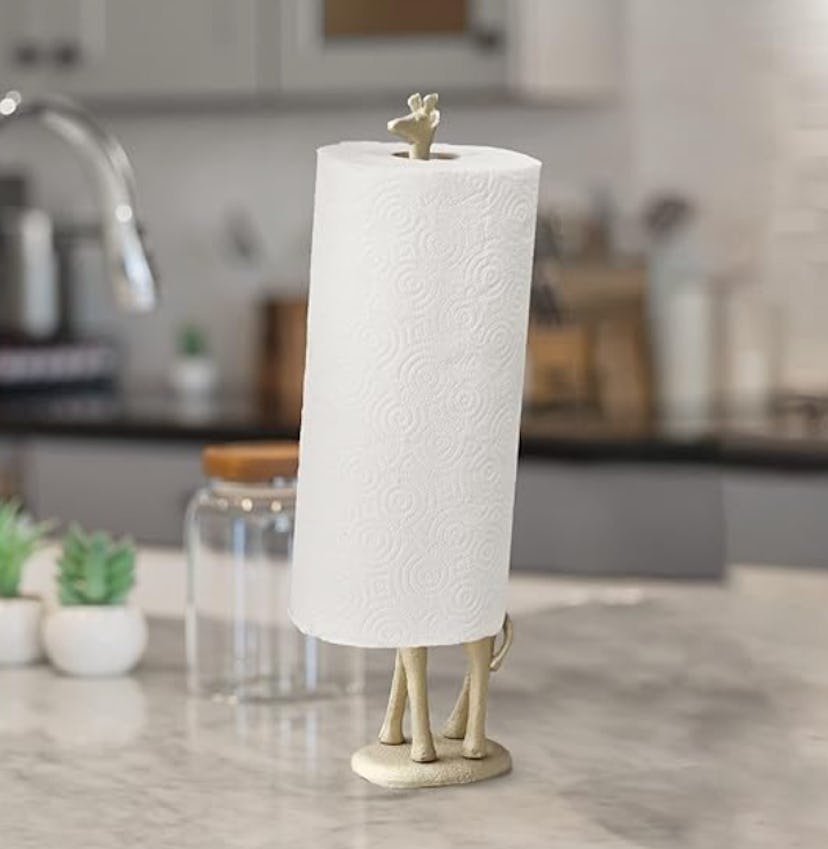 WallCharmers Gold Giraffe Paper Towel Holder