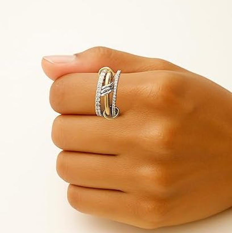 Bopiu 18-Karat Gold Stackable Ring Set