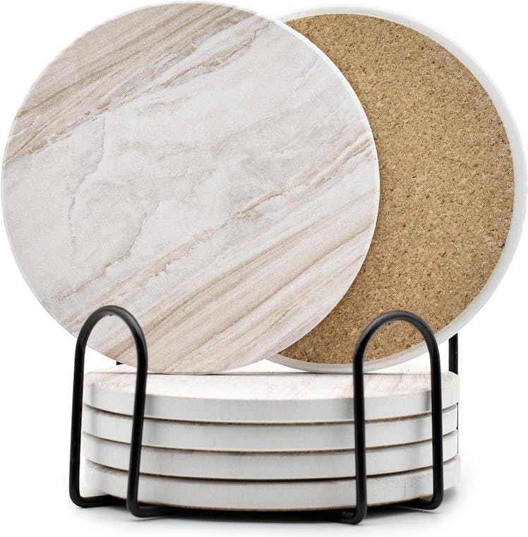 Hoewina Marble Drink Coasters (Set of 6)