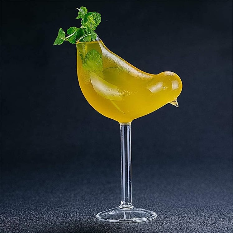 LINALL Bird-Shaped Cocktail Wine Glasses (Set of 2) 