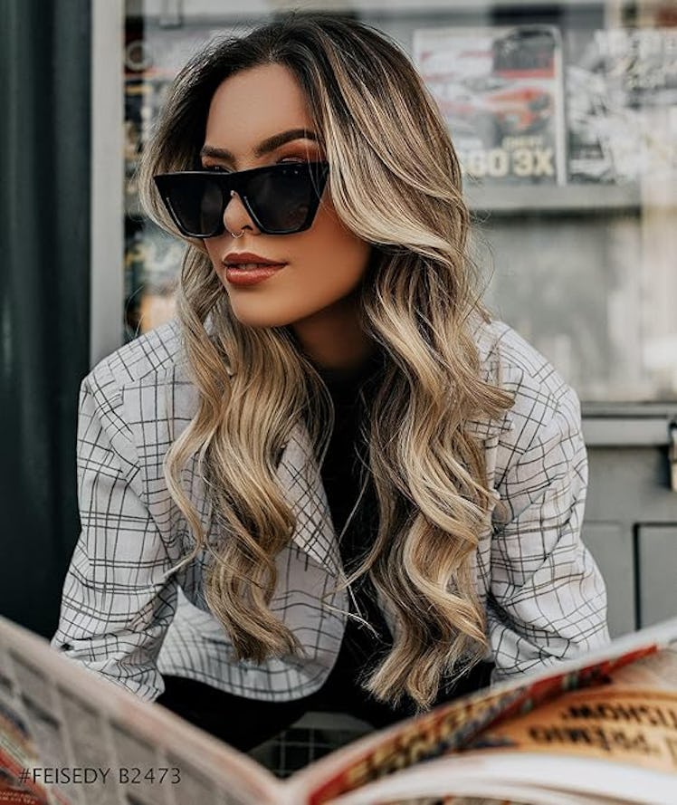 FEISEDY Vintage Cat Eye Sunglasses