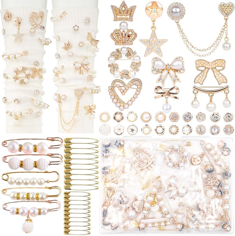 DoDoBeads Pearl & Rhinestone Charms Kit (60 Pieces)