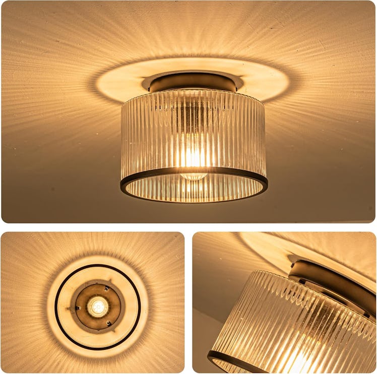 MAYNA Modern Black Semi Flush Mount Ceiling Light Fixture