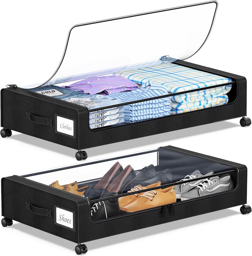 Yaasheen Under-Bed Storage With Wheels (2-Pack)