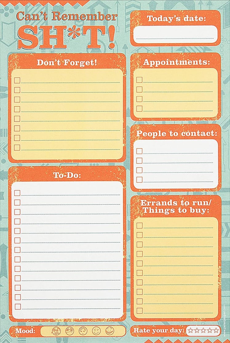 Can't Remember Sh*t Daily Planner & Note Pad